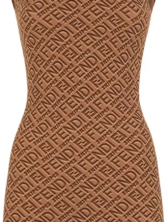 SKIMS Tops - Fendi Skims Brown All-Over Logo Zip-Front Sweatshirt